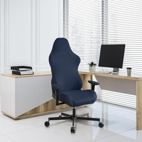 Stretch Gaming Chair Cover, Soft and Comfortable, Dust Protection, Modern Design, for Office Computer Racing Seat(Dark Blue) - Image 7