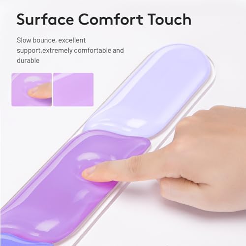 Gel Keyboard Wrist Rest Pad Set, Ergonomic Keyboard Mouse Wrist Support for Typing Pain Relief, Upgrade Wrist Rest Support Pad, Purple Color Block - Image 5