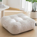 HIGOGOGO 8" Extra Thick Floor Pillow Cushion for Adults, Meditation Cushion Pillow, Large Square Floor Sitting, Tufted Corduroy Cover, for Tatami Living Room or Yoga, 22x22 Inch, Beige by HIGOGOGO