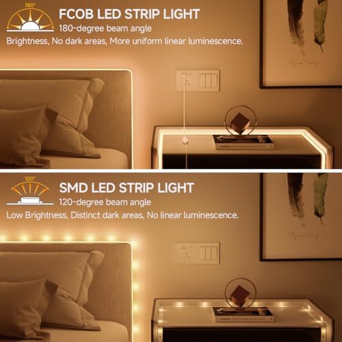 BTF-LIGHTING 5V USB COB LED Strip Lights 3.28FT Warm White 3000K - Image 5