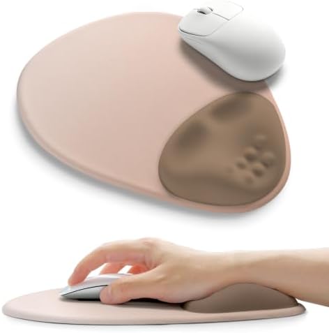 Palm-Rest and Wrist-Hugging Mouse Pad Wrist Rest, Ergonomic Wrist Support with Curve Fitting Cushioned Memory Foam for Carpal Tunnel Pain Relief, 9.9 x 8.3 Inch, Mocha Sand by Unknown