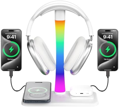 Headphone Stand with Wireless Charger Gaming Headset Holder by Unknown