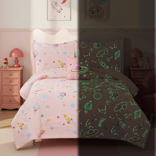 Full Size Bedding Sets for Girls - 4 Pieces Space Full Comforter Sets - Image 2