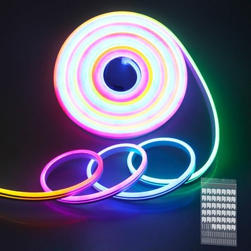 ALITOVE Neon Rope Light WS2811 Addressable LED Strip RGB IC 32.8ft 24V by ALITOVE