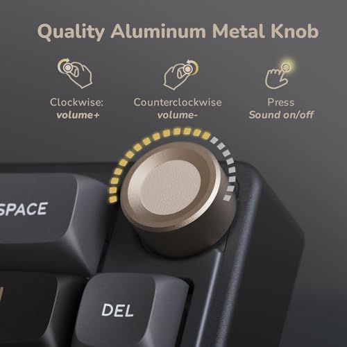 RK ROYAL KLUDGE R65 Wired Gaming Keyboard with Volume Knob, 60% Percent RGB Backlit Mechanical Keyboard Gasket Mount with PBT Keycaps, MDA Profile, QMK/VIA, 66 Keys Hot Swappable Cream Switch, Black - Image 3