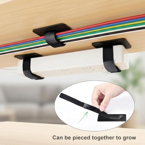 Cable Management Under Desk, 60 Pair Cord Organizer Straps - Image 5