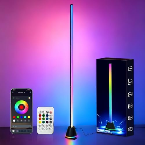 RGB Corner Floor Lamp with Speaker, App & Remote Control, Music Sync by Unknown