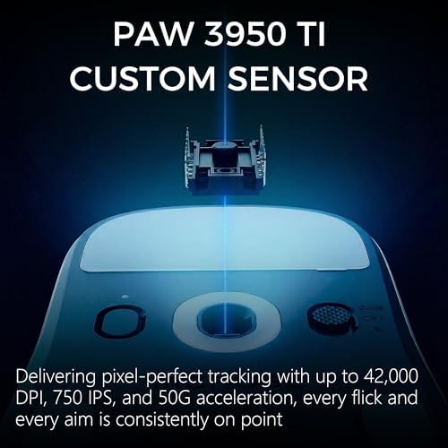 MCHOSE A7 V2 Ultra Wireless Gaming Mouse, Tri-Mode Connection, 59 Grams, PAW3950 TI Custom 42K DPI Sensor, Wired/Wireless Dual 8K Polling, 130 Hour Battery Life - White - Image 3