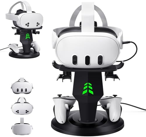 VR Charging Dock for Meta Quest 3, Quest 3S, Quest 2, VR Accessories by LAMPELC