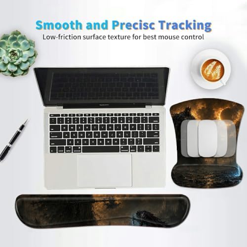 3-in-1 Ergonomic Memory Foam Keyboard Wrist Rest Pad Set, Dark Warriors - Image 6