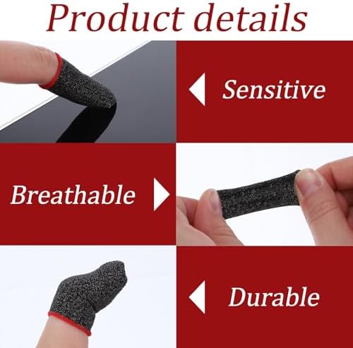 10 Pieces Ultra-Thin Silver Fiber, 0.3mm Gaming Finger Sleeves, Smooth Operation, Breathable, Anti-Sweat, Anti-Slip Design, Thumb Sleeve for Mobile Games Fit Mobile Phone Tablet Devices - Image 5