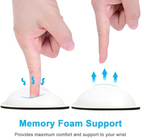 Dapesuom Mouse Wrist Rest, Ergonomic Memory Foam Mouse Wrist for Computer Desk Mats Support, PU Leather Hand Rest Pad Cushion for Gaming, Laptop, Men, Women, Pain Relief & Easy Typing, Ivory White - Image 3