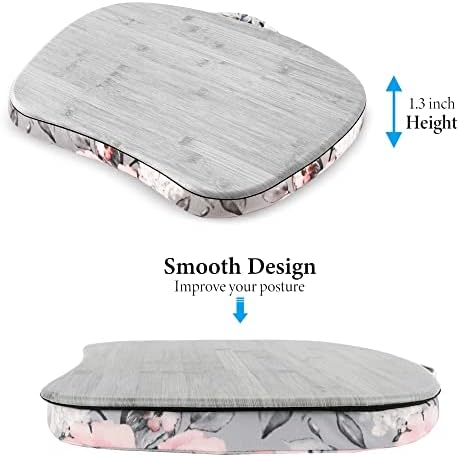 Lap Laptop Desk - Portable Lap Desk with Pillow Cushion, Fits up to 15.6 inch Laptop for Home Office Students Use as Computer Laptop Stand, Book Tablet(1-Light Grey) - Image 4