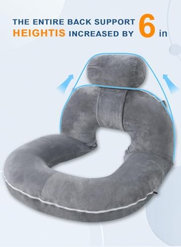 INSEN Reading Pillow, Back Pillow for Sitting in Bed and Couch, Gaming Pillow for Adults, Sit Up Support for Bed - Image 4