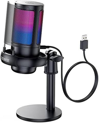 Gaming Microphone for PC: USB Mic for Podcasts Videos & Streaming - Condenser Mic with Quick Mute & Pop Filter - RGB Microphone Gift for Gamer boys - Compatible with PS4/5 & Computer & Laptop by SoundNeverFeltSoGood