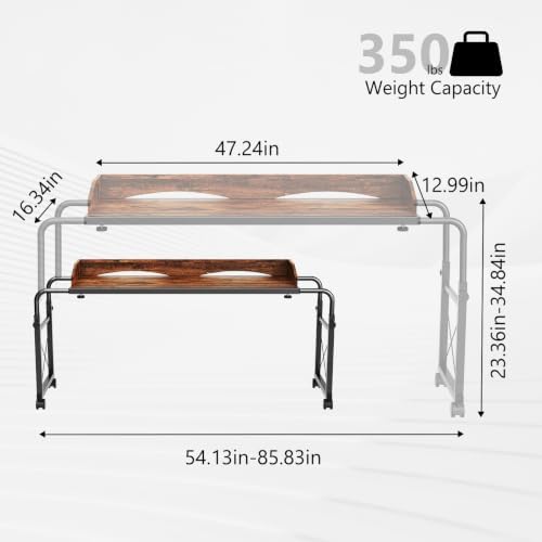 BYMECOST Laptop Desk for Bed, Adjustable Height & Length Laptop Bed Table - Image 2