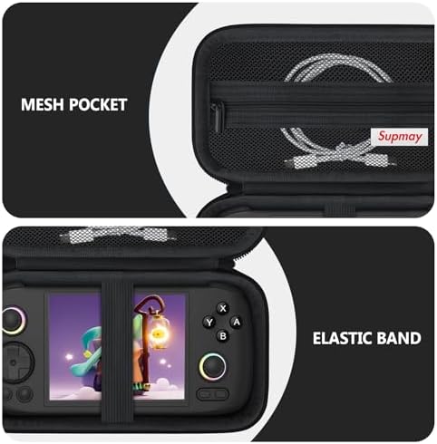 Hard Carrying Case for RG477M/ RG406H/ RG CubeXX/ RG Cube/ RG476H Retro Handheld Game Console, Retro Game Travel Storage Holder with Mesh Bag for SD Card, USB Charging Cable, User Manual, Black - Image 4
