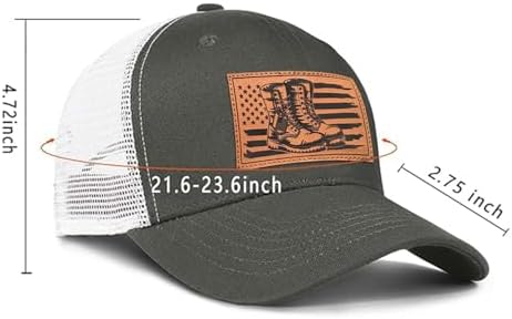Hat for Men Women, Baseball Cap Gifts for Men Women, Adjustable Cotton Leather Patch Trucker Baseball Cap - Image 4