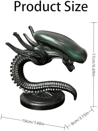 7" Alien Xenomorph Desk Lamp, Handmade Resin Sci-Fi Monster Night Light, USB Powered Ambient Table Lamp for Gaming Desk, Bedroom & Home Decor, Unique Gift for Fans(B) - Image 6