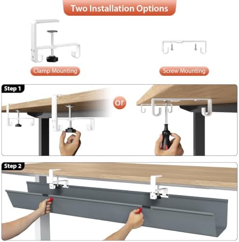 Univivi No Drill Under Desk Cable Management Tray, 48 inch Cable Management - Image 6