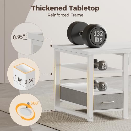 Mericonia 63" Reversible Computer Desk with Drawer, 1" Thick Office Desk - Image 4