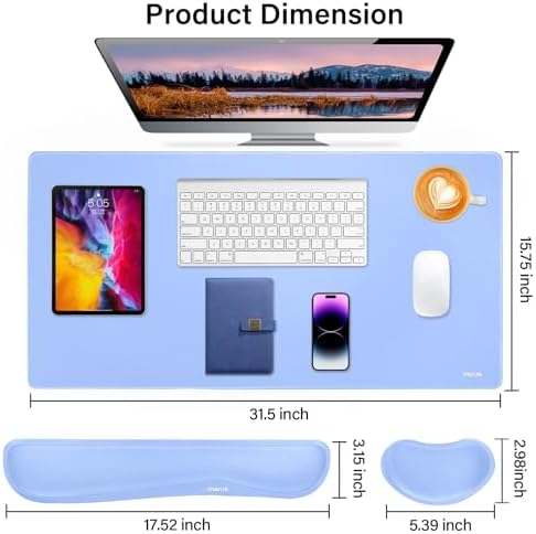 MOSISO Keyboard Mouse Pad Set, Gaming Mouse Pad&Keyboard Wrist Rest - Image 2