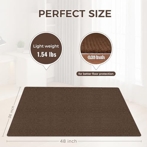 Office Chair Mat for Hardwood Floor 36x48 Inch, Non-Slip Rolling Chair Mat, Flat Lay Floor Protector for Wood Tile Laminate, Anti-Slip Sound Absorbing(Coffee) - Image 5