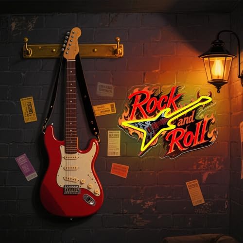 Guitar Rock Roll Neon Sign, Music Guitar LED Sign for Vocal Recital Concert - Image 6