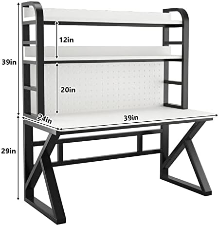 Pegboard Wall Organizer Panels.Home Office Computer Desk with Shelves & Pegboard - Stylish, Easy Assembly Desk for Students & Professionals, Perfect for Work & Study Spaces - Image 2