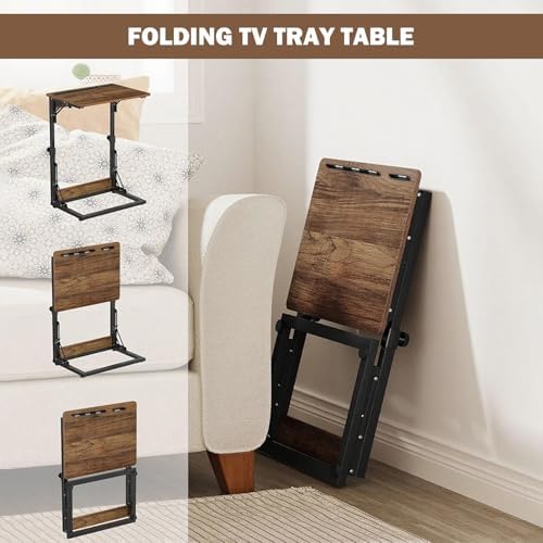 Folding TV Trays Set of 2 , Adjustable Height TV Trays for Eating on Couch - Image 5