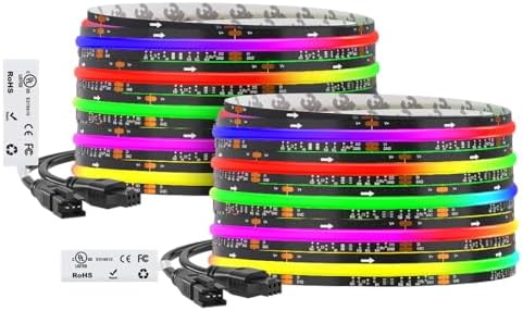 BTF-LIGHTING 32.8FT WS2811 Smart IC RGB DC12V FCOB COB LED Strip Light by BTF-LIGHTING
