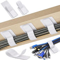 Cable Management Under Desk, 20 Pair Cord Organizer Straps White by Unknown