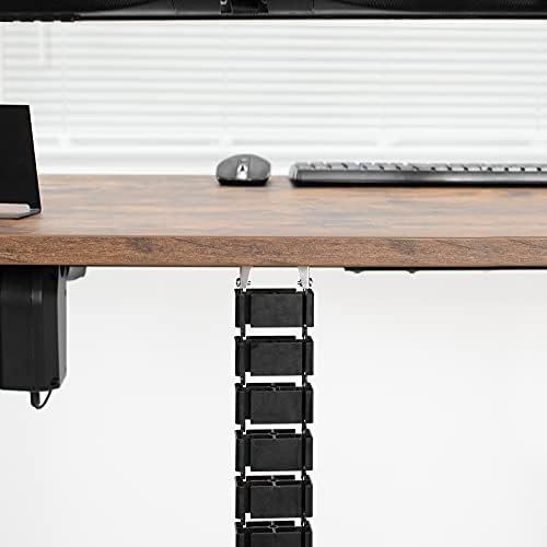 VIVO Under Desk Vertebrae Cable Management Kit, Adjustable Quad Entry Flexible Cord Organizer for Home Office, Black, DESK-AC01C - Image 4