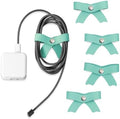 SenseAGE 5 Pack Cord Organizer, Bow Cord Keeper, Cable Organizer USB Holder, Leather Cable Management, Cable Straps, Earphone Winder, Storage Straps for Electronics, Earbuds, Big, Mint by SenseAGE