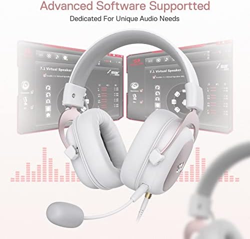 Redragon H510 Zeus White Wired Gaming Headset - 7.1 Surround Sound - Memory Foam Ear Pads - 53MM Drivers - Detachable Microphone - Multi Platforms for PC, PS4/3 & Xbox One/Series X, NS - Image 5