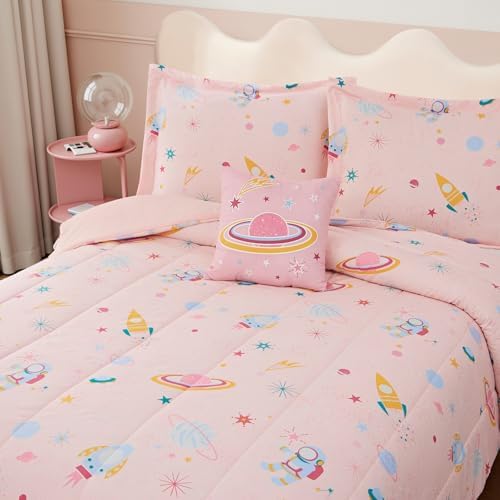 Full Size Bedding Sets for Girls - 4 Pieces Space Full Comforter Sets - Image 6