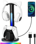 PS5 Controller Charging Dock with RGB Headphone Stand by Unknown