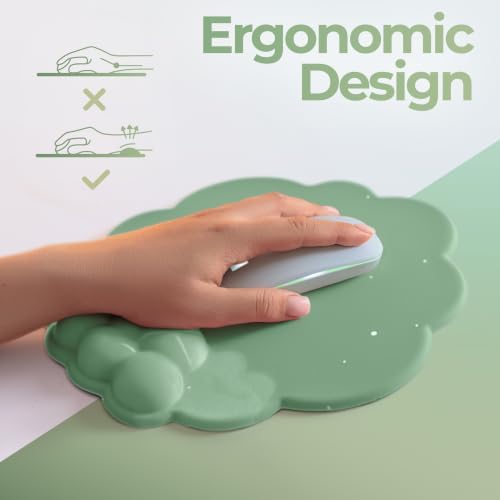 TheTrulyCharter- Cloud Wrist Rest Keyboard, Mouse Pad, Wrist Rest for Computer Keyboard, Cloud Drink Coaster and Simple Mouse Pad. (Sage-Star- Sky) - Image 6