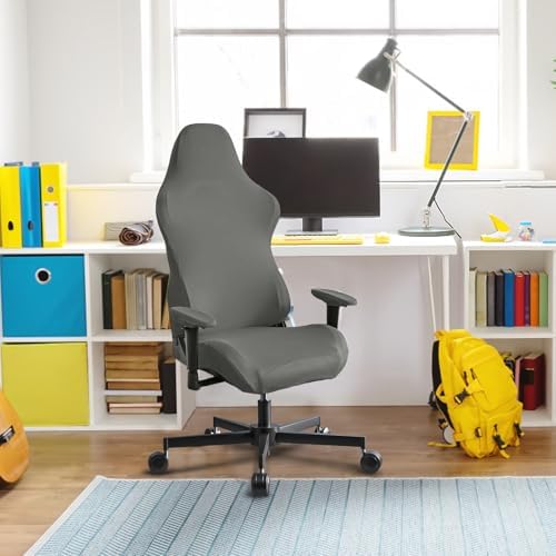 Stretch Gaming Chair Cover, Soft and Comfortable, Dust Protection, Modern Design, for Office Computer Racing Seat(Gray) - Image 4