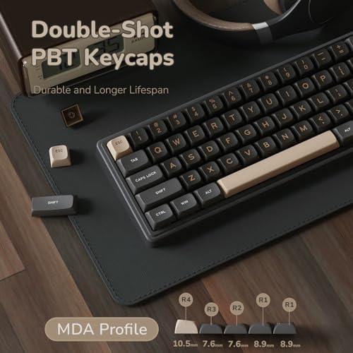 RK ROYAL KLUDGE R65 Wired Gaming Keyboard with Volume Knob, 60% Percent RGB Backlit Mechanical Keyboard Gasket Mount with PBT Keycaps, MDA Profile, QMK/VIA, 66 Keys Hot Swappable Cream Switch, Black - Image 4