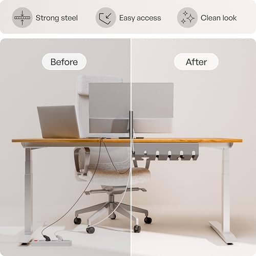 PAMO Cable Management Under Desk, Set of 2 - Grey/Silver - Image 4