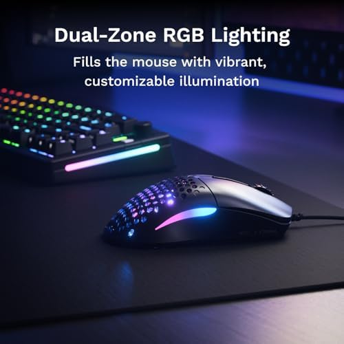 GLORIOUS Model O Eternal Ultralight RGB Gaming Mouse - Wired - 55g Lightweight - Customizable RGB Lighting - 6 Programmable Buttons - Symmetrical Design - 12K DPI Optical Sensor - PC/Mac - Black - Image 4