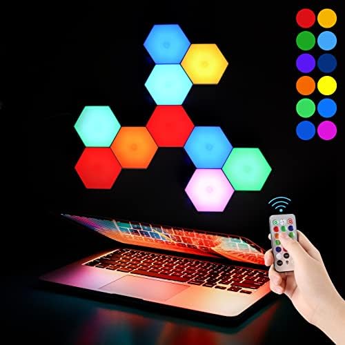Vcwtty Hexagon Light Panels with Remote, 13 Colors, 10 Pack - Image 4