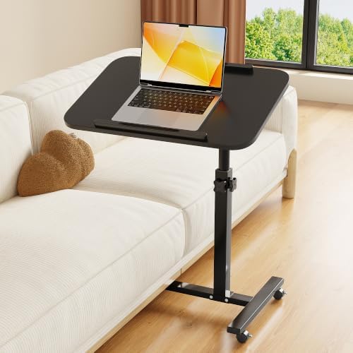 Furist Bed Desk Adjustable Overbed Bedside Table Rolling Laptop Tray Desk Cart Height Portable Mobile Sit Stand Table Tilting Hospital Bed with Wheels by FuristTec