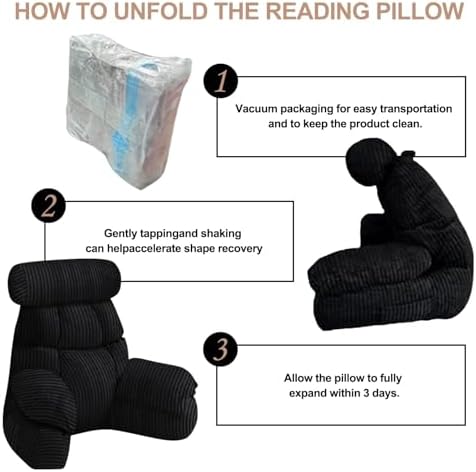 FXXUDVNIIN Back Pillow for Bed Sitting up – with 9.4" Armrest - Image 6