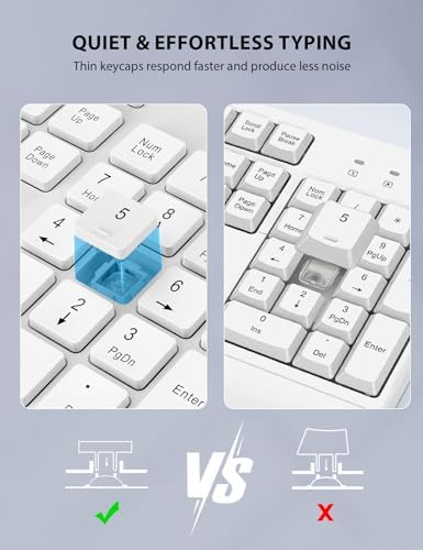 Wireless Keyboard and Mouse Combo - Full-Sized, Ergonomic Wrist Rest - Image 6
