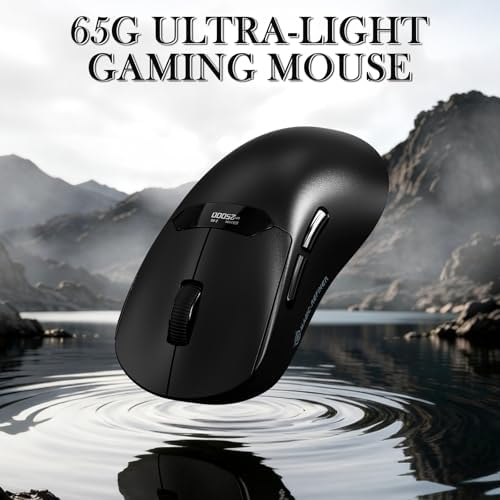 MAGIC-REFINER R1 Wireless Gaming Mouse with RGB Charging Dock,65g Ultra Lightweight,PixArt PAW 3311 Optical Sensor DPI 24,000,LCD Display & Smart Sleep,500mAh,Programmable Mice for Mac PC Gamer(Black) - Image 7