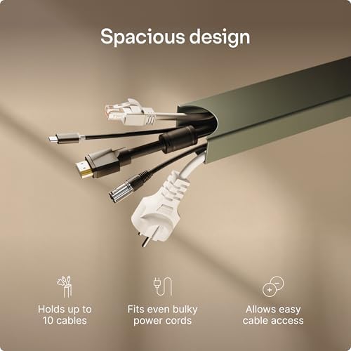 Desktronic Magnetic Cable Management Tray — No Drill Under Desk Cord Organizer, Holds 10 Cables, Reinforced Steel Cable Holder for Home Office, Gaming Setup & Sit-Stand Desks - Image 4