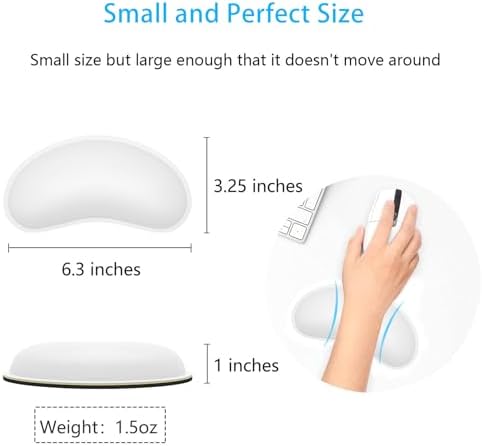 Dapesuom Mouse Wrist Rest, Ergonomic Memory Foam Mouse Wrist for Computer Desk Mats Support, PU Leather Hand Rest Pad Cushion for Gaming, Laptop, Men, Women, Pain Relief & Easy Typing, Ivory White - Image 6