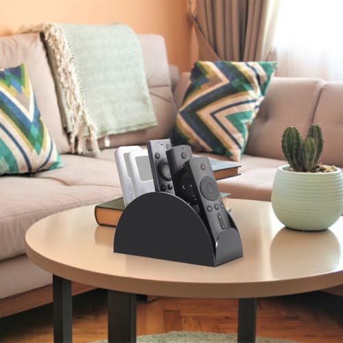Kalakey 2 Pack Acrylic Remote Control Holder for Table, 4-Slot Multi-functional Remote Caddy Organizer for TV Remote, Phone, Pen, Glasses, Clear Desktop Storage Rack - Image 6